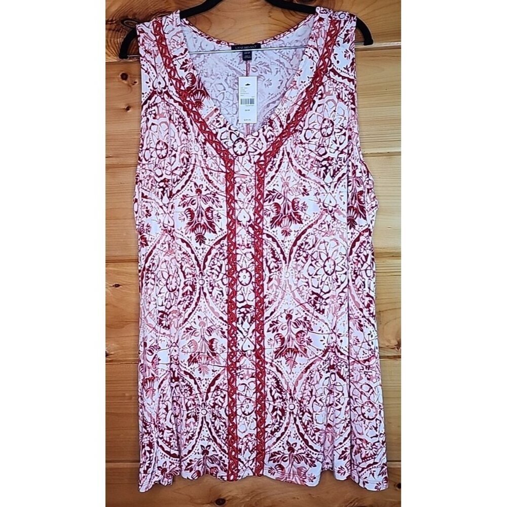 NEW Lane Bryant NWT Multicolor Rayon Tank Top Size 22/24 Red